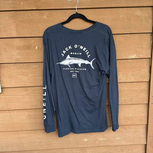 Jack O’Neill blue marlin design long sleeve t-shirt size L - Picture 3 of 4